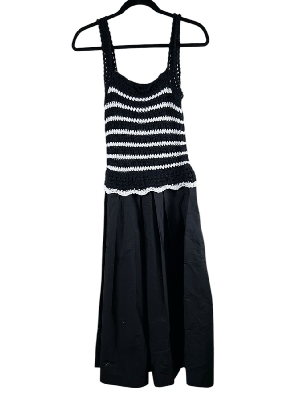 NWT Madewell Striped Crochet Knit Poplin Dress XS - Picture 4 of 7